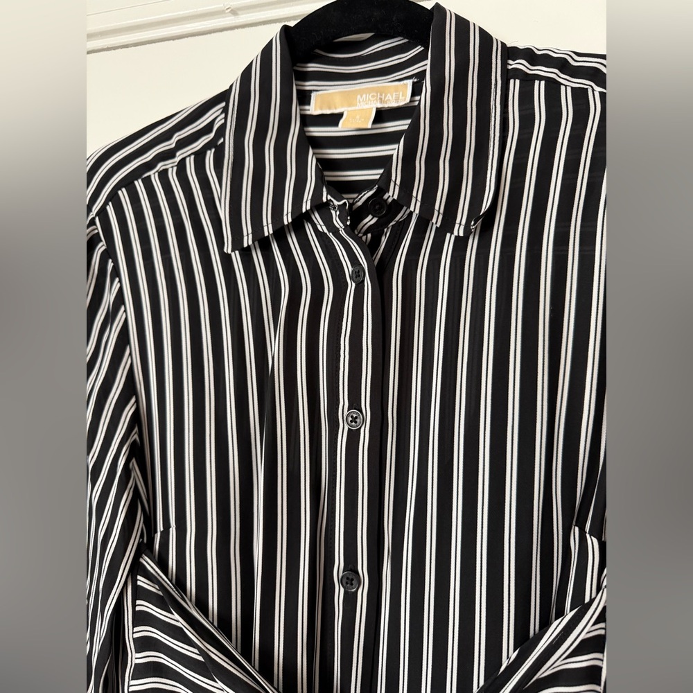 NWOT Michael Kors silk blend striped maxi dress - Picture 3 of 16